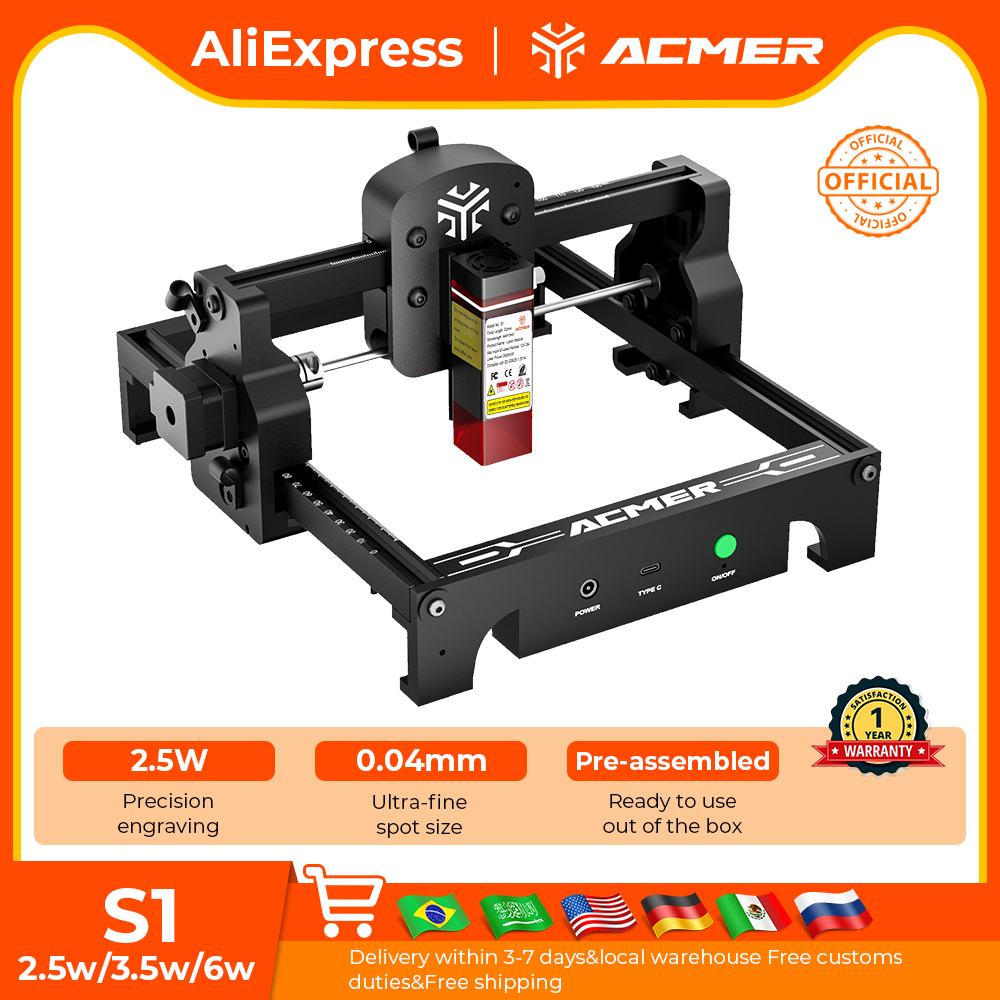 Industrial Laser Cutting Machine - ACMER S1 Mini Máquina de gravação