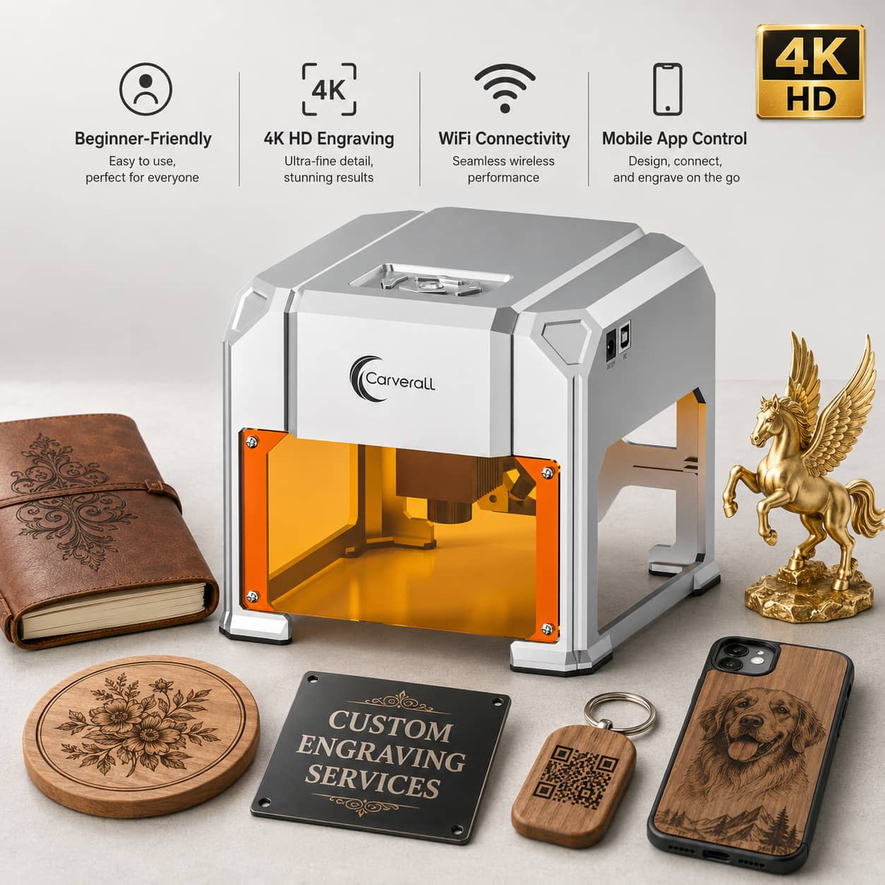 Industrial Laser Cutting Machine - Máquina de Gravação a Laser Carverall,