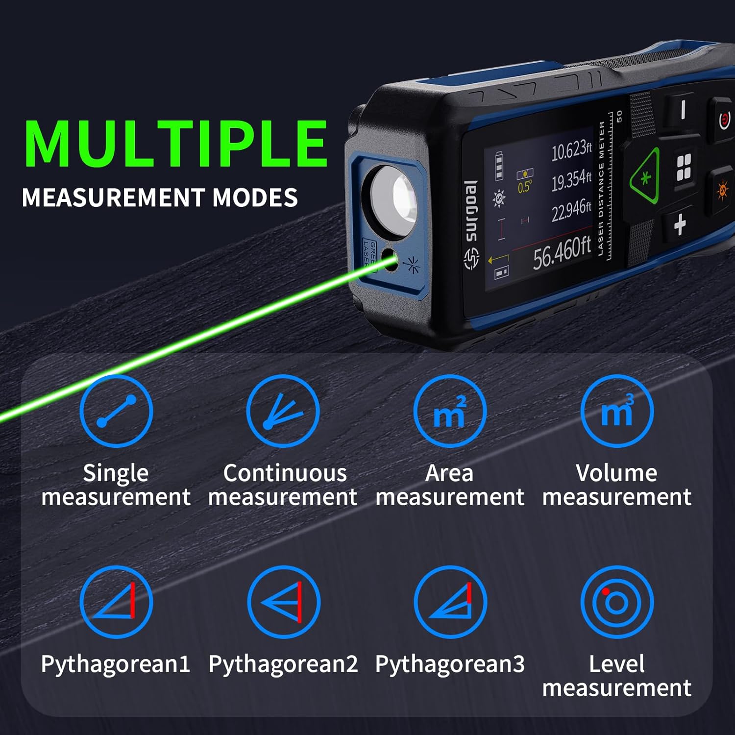 Telêmetros laser verde 100m mu - Industrial Laser Tape Measure avaliação e preço