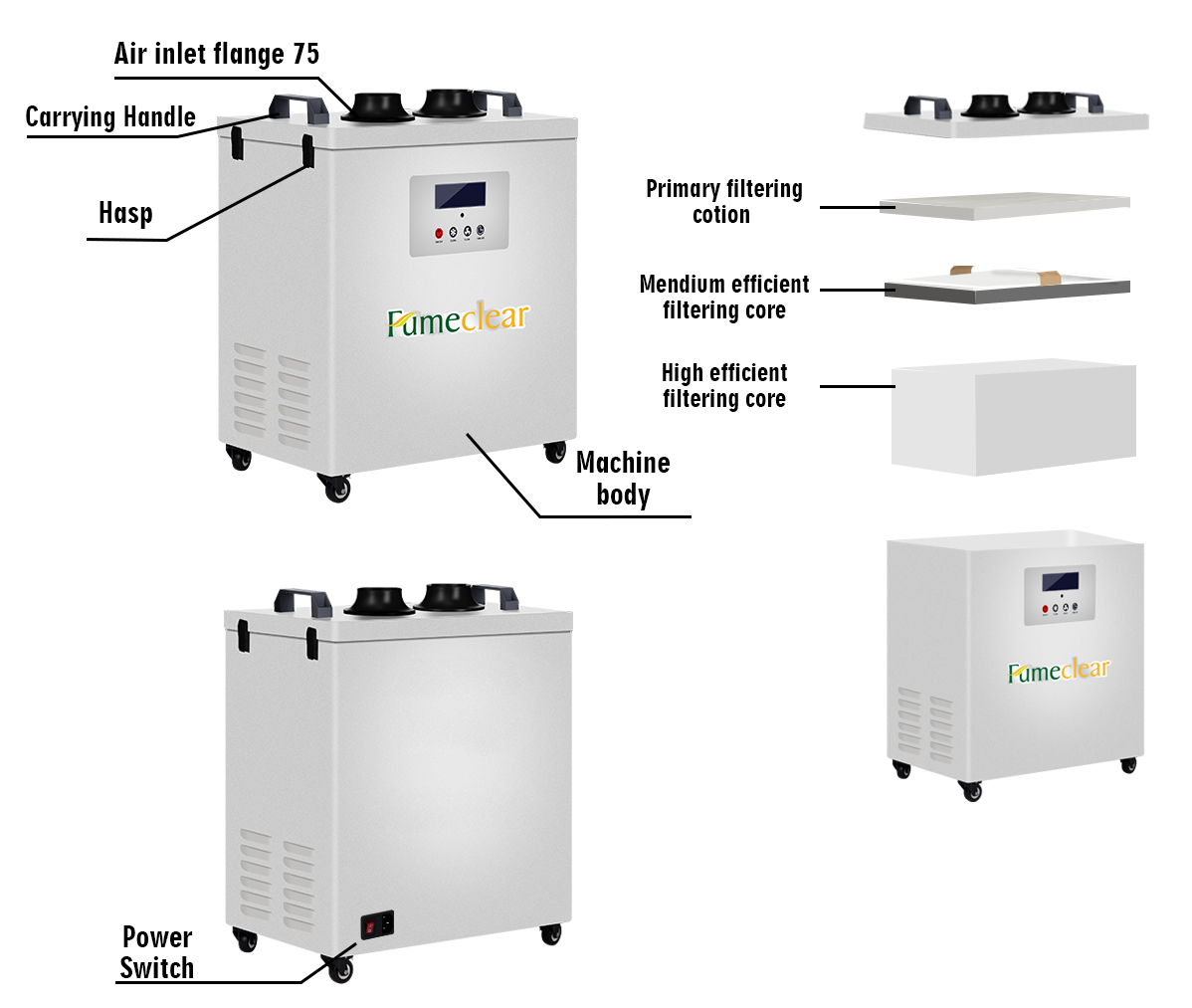 Purificador de ar extrator de  - Industrial Laser Fume Extractor avaliação e preço
