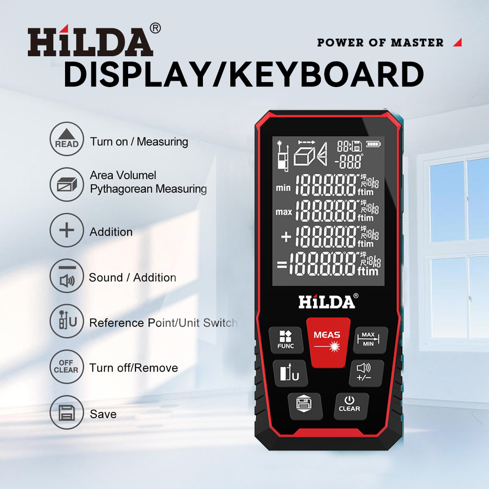 Distância Laser 50M/100M/120M  - Industrial Laser Tape Measure avaliação e preço