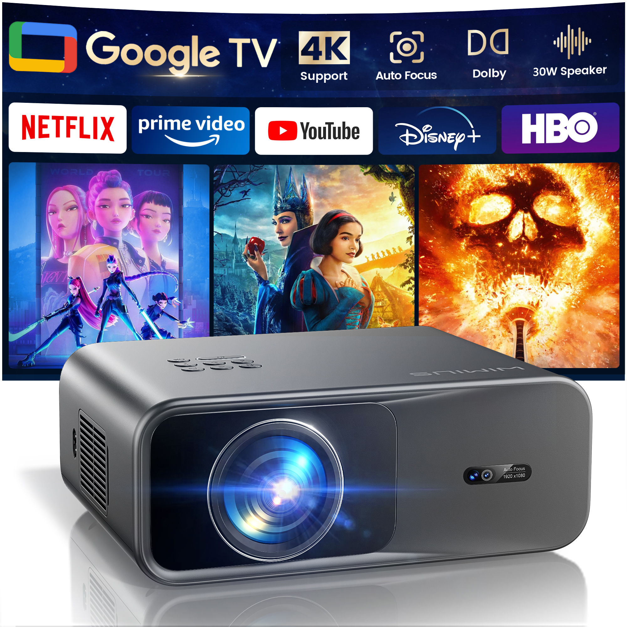 Wimius 1200 ansi projetor 4k f - Industrial Laser Projection avaliação e preço