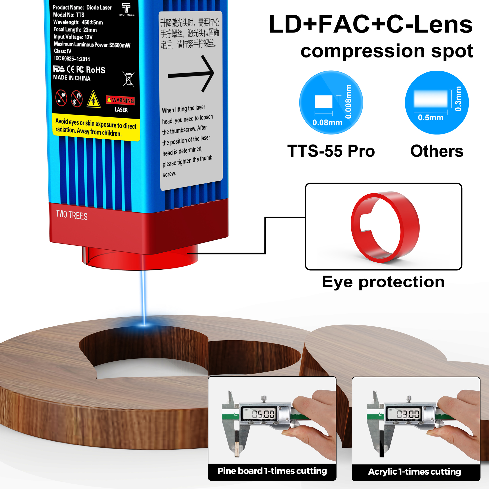 Twotrees TTS-55 máquina de gra - Industrial Laser Cutting Machine avaliação e preço