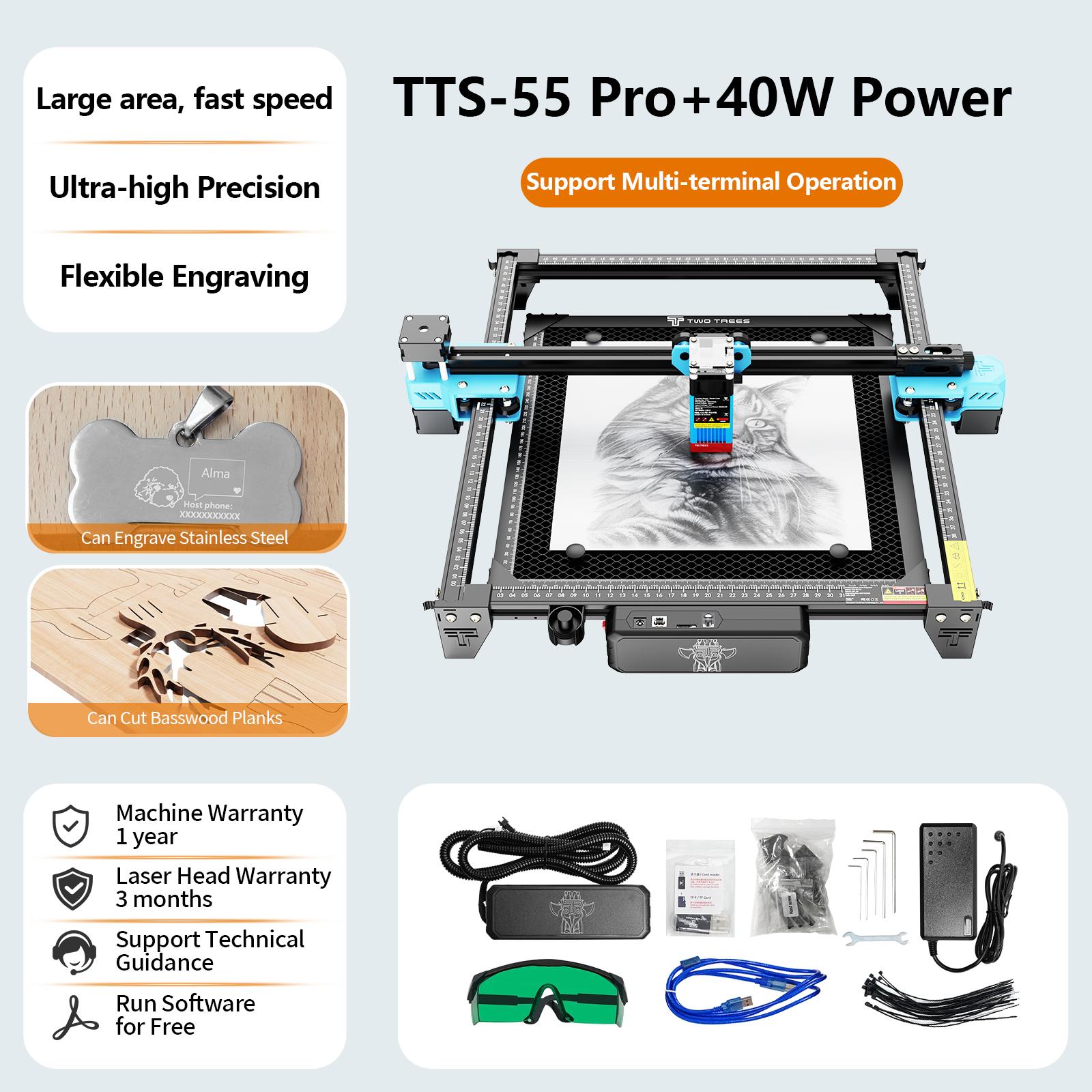 Gravador a Laser TwoTrees TTS- - Industrial Laser Cutting Machine avaliação e preço