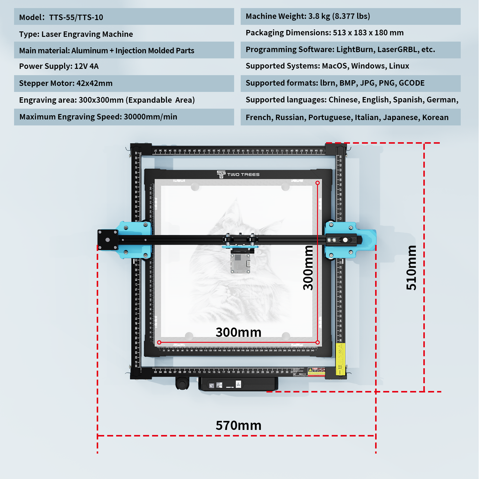 Gravador a Laser TwoTrees TTS- - Industrial Laser Cutting Machine avaliação e preço