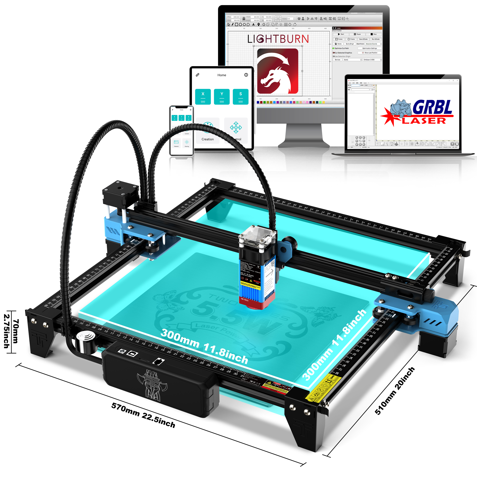TwoTrees-TTS-55 PRO CNC Máquin - Industrial Laser Cutting Machine avaliação e preço